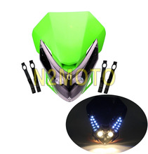 Faro Universal para motocicleta, luz LED de carenado de señal de giro para moto Kawasaki, Honda y Yamaha, color verde 2024 - compra barato