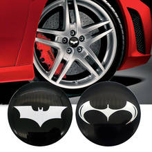 4pcs 3D Batman Car Tire Steering Wheel Center Hub Cap Batman Logo Badge Decals Signs Stickers 56.5mm Decals Universal Car Shapes 2024 - buy cheap