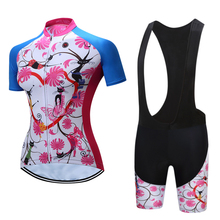 Conjunto de ciclismo 2019 camiseta e bermuda, roupas de bicicleta para o verão, bicicleta de estrada e mtb, camisas rosa 2024 - compre barato