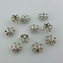 Tapas de cuentas del extremo de flor pequeña de plata tibetano, abalorios de joyería de 3x6mm, 200 Uds hueco 2024 - compra barato
