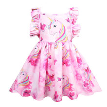 Summer Princess girl dresses unicorn kids clothing sleeveless party layer baby girls dresses 2019 hot child dresses frocks 2024 - buy cheap