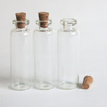 Mini ampollas de botella de cristal transparente con corcho, tapón de corcho vacío de 5cc, muestra de vidrio, frascos de deseos, botella, contenedores de almacenamiento, 100x5ml 2024 - compra barato
