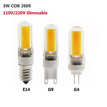 G9 G4 E14 Светодиодный 110V 220V 6W диммирусветодиодный Светодиодная лампа 2609 SMD лампа COB светильник 360 Угол луча люстра s Заменить галогенную 2024 - купить недорого