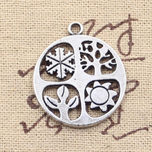 8pcs Charms 4seasons Spring Summer Fall Winter 28x24mm Antique Silver Color Pendants Making DIY Handmade TibetanJewelry 2024 - купить недорого