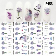 10PCS/LOT Nail Art Sticker Adhesive Unicorn Lavender Flower Pony Cross Words Grass Leaf 3d Manicure Decoration Decal 2024 - buy cheap