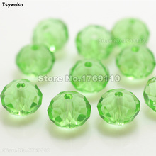 Isywaka-Cuentas redondas de cristal facetado para fabricación de joyas, Color verde claro, 6x8mm, 65 Uds. 2024 - compra barato