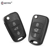 KEYYOU новый 3 кнопки откидная оболочка ключа дистанционного управления для Hyundai I30 IX35 Kia K2 K5 складной пульт дистанционного ключа 2024 - купить недорого