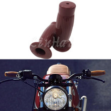 Brown 7/8" & 1" Retro Rubber  Handle Bar Motorcycle Bike Hand Grip For Harley Truimph Cafe 2024 - buy cheap