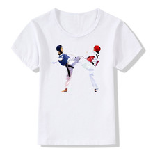 Camiseta con estampado de moda para niños y niñas, Camiseta con cuello redondo de Taekwondo de manga corta, informal, fresca de Corea, ooo631, 2018 2024 - compra barato