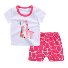Camisa de algodão para bebês com manga curta, conjunto coreano de roupas para casa e meninos e meninas, novo, 2019 2024 - compre barato