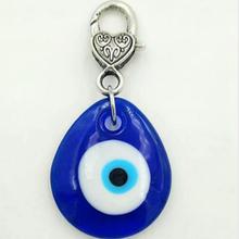 LLavero de cristal azul con forma de lágrima para mujer, accesorio de joyería con colgante de mal de ojo, Estilo Vintage, 10 unids/lote, Q129 2024 - compra barato