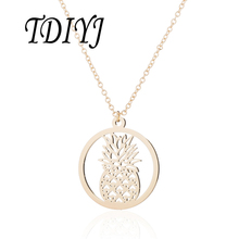TDIYJ Hollow Pineapple necklace Women Round Pendant Necklace for Girlfriend Wife Girls Creative Gift 2024 - buy cheap