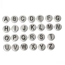 DoreenBeads Spacer Beads Round Silver Color Alphabet/Letter "A-Z"Carved About 7mm(2/8") Dia,Hole:Approx 1.2mm,130PCs 2024 - buy cheap