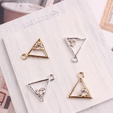 Abalorios triangulares de diamantes de imitación para pulsera, collar, pendientes, accesorios de joyería, hechos a mano, de plata rosa, 100 Uds. 2024 - compra barato