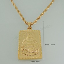 YELLOW GOLD COLOR GP 24" ROPE NECKLACE & BUDDHA Buddhism PENDANT BLESSING/ 2024 - buy cheap