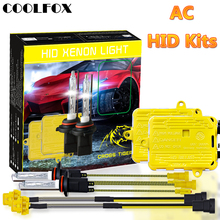 Coolfox-lâmpada xenon para farol de carro, 12v, 55w, luz hid, com unidade de ignição, kit 24v, ac 9006, 9005, hb4, hb3, h11, h4, h7