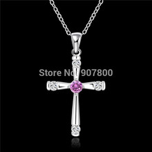 N656 2017 New Design  Silver color Austrian Crystal Cross Pendant Necklace Fashion Jewelry beautiful lovely gift 2024 - buy cheap