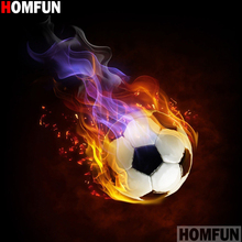 HOMFUN Full Square/Round Drill 5D DIY Diamond Painting "Football fire" 3D Embroidery Cross Stitch 5D Home Decor A14000 2024 - buy cheap