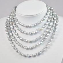 Luck Pearl-collar de perlas de agua dulce para mujer, joyería hecha a mano de 80 pulgadas de largo, AA, 7-9MM, regalo de Navidad para mujer 2024 - compra barato