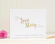 Libro de invitados de fotografía instantáneo personalizado, cuaderno de boda de historia de amor con paisaje horizontal, libro de invitados de fotografía instantánea 2024 - compra barato