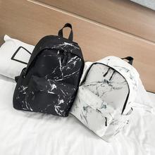 Mochila de lona para mujer, bolso escolar con estampado de piedra de mármol grabado, informal, de viaje 2024 - compra barato