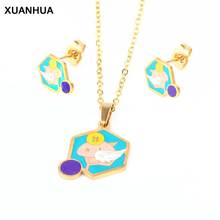 XUANHUA Wholesale Stainless Steel Women Jewelry Set Jewelry Accessories Wedding Jewelry Necklace Pendants And Earrings Sets 2024 - buy cheap