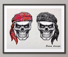 Rikivity Original Red Black Skull Canvas painting Abstract wall art poster print Pictures Wedding Decoration gift Giclee print 2024 - buy cheap