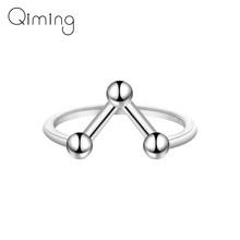 Chemistry Molecule Polygon Gold Rings Women Geometric Chevron V Knuckle Toe Rings Birthday Jewelry Gift Bague Femme 2024 - buy cheap