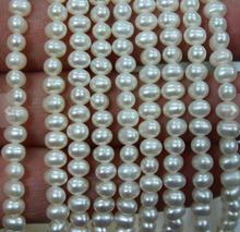 Joias de pérolas originais ls027, loja de joias com pérolas soltas de pérola de água doce branca e longa 4-4.5mm, material de joia faça você mesmo 2024 - compre barato