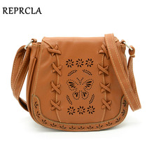 Hollow Out Flower Women Bag High Quality PU Leather Messenger Bags Weave Shoulder Crossbody Bag 9L06 2024 - buy cheap