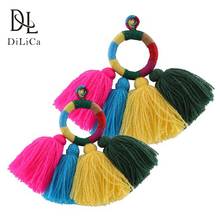 DiLiCa Fashion Women Drop Dangle Earrings Bohemian Charming Statement Earring Tassel Female Boho Fringe Earrings ohrringe 2024 - buy cheap