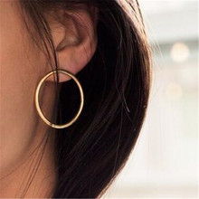 Simple Trendy Geometric Gold Sliver Big Hollow Round Circle Hoop Earrings For Women Girl Fashion Statement Hoop Earrings Jewelry 2024 - buy cheap