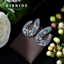 HIBRIDE Bohemia Style Bridal Weeding Stud Earring Engagement Fashion Multicolor Cubic Zirconia Festival Gift Bijoux Femme E-433 2024 - buy cheap