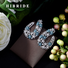 HIBRIDE-pendientes de circonia cúbica para mujer, aretes de tuerca, estilo bohemio, boda, compromiso, moda, Multicolor, regalo para Festival, bisutería, E-433 2024 - compra barato