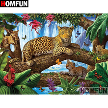 HOMFUN 5D DIY Diamond Painting Full Square/Round Drill "Animal leopard"3D Embroidery Cross Stitch gift Home Decor A00284 2024 - buy cheap
