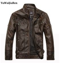 YuWaiJiaRen-chaquetas de cuero para hombre, ropa de cuero para motocicleta, abrigos informales de negocios, Cazadora Bomber, Invierno 2024 - compra barato