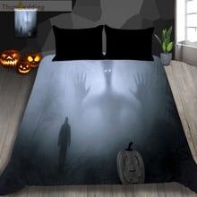 Thumbedding Scary Night Walking Man Bedding Set 3D Halloween Duvet Cover Twin Full Queen King Western Decoration Bed Set 2024 - buy cheap