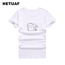 Hestuaf kawaii it's a tea camiseta gráfica feminina estilo hippie moda coreana camiseta feminina novidade gola em o fofa polera mulher 2024 - compre barato