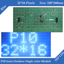 P10 Semi-Outdoor Blue color LED display module 320*160mm 32*16 pixels high brightness for text message led sign 2024 - buy cheap