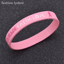 Модный силиконовый браслет lychee для женщин и девушек с защитой от рака груди 2024 - купить недорого