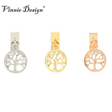 Vinnie Design Jewelry Tree Life Coin Slide Charms fit on Keeper Bracelet 5pcs/lot 2024 - buy cheap