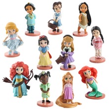 Фигурки принцесс Дисней, 11 шт./лот, Q Posket, фигурки из мультфильма «Холодное сердце», Эльза, Анна, принцесса Мулан, экшн-фигурки, коллекция моделей кукол, игрушки 2022 - купить недорого