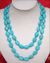 13x18MM blue Necklace 32" LL002^^^@^Noble style Natural Fine jewe FREE SHIPPING 2024 - buy cheap