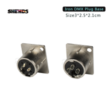 2PCS/Lot Iron/Plastic DMX512 Plug 3 pin XLR Signal Socket panel Adapter Connector for DMX Cable stage lights DMX Control