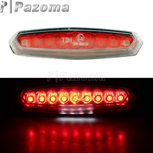 PAZOMA-luz trasera de freno para motocicleta, accesorio Universal con lente transparente, 9 LED, para moto de cross Bike 2024 - compra barato