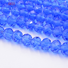 FLTMRH-cuentas de cristal espaciador suelto para fabricación de joyas, color azul, 4mm, 140 uds, Rondelle Austria, facetadas, cuentas de vidrio de cristal suelto, redondas 2024 - compra barato