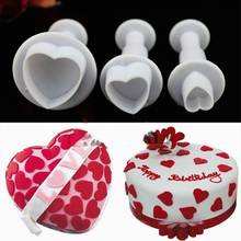 3Pcs/Set Love Heart Cake Icing Fondant Plunger Cutter Pastry Diy Mold Christmas Cake Decorating Tools 2024 - buy cheap