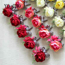 YO CHO Wedding Prom Corsage Goom Bride Wrist Corsages Roses Handmade Boutonniere Groom Bridesmaid Groomsmen Flowers Boutonnieres 2024 - buy cheap