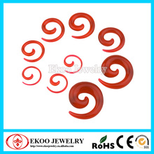 Mixed Sizes 1.6mm-10mm Red Acrylic Spiral Ear Stretchers Free Shipping 2024 - buy cheap