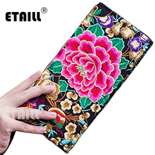 Large Ethnic Long Wallet Embroider Purse Female Boho Clutch Coin Bag Women's Lady Mobile Phone Bag Monederos Bordados Etnicos 2024 - buy cheap